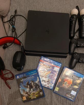 PS4 Slim + 2 Controller + Playstationmove + cuffie