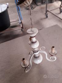 Lampadario in legno tornito classico diametro 35cm