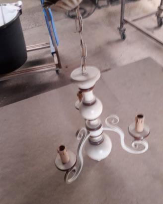 Lampadario in legno tornito classico diametro 35cm
