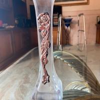 Vaso portafiori argento e vetro