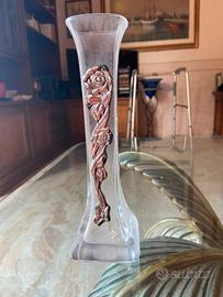 Vaso portafiori argento e vetro