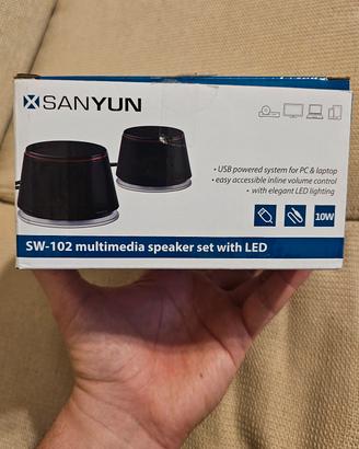 Sanyun SW102 Altoparlante per computer, 5Wx2


