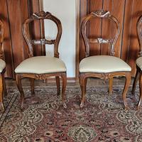 6 sedie in noce stile Luigi Filippo