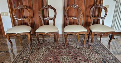 6 sedie in noce stile Luigi Filippo