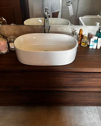 Mobile bagno sospeso 120 cm per lavabo da appoggio