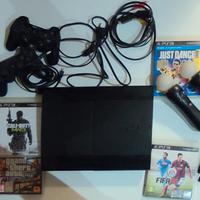 PS3 con cavi e joystick e 4 GIOCHI