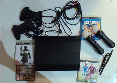 PS3 con cavi e joystick e 4 GIOCHI