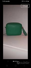 Borsa vera pelle verde