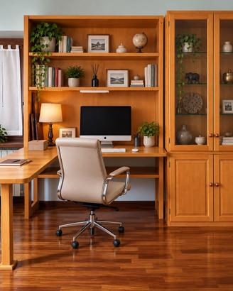 Studio in legno massello naturale. Artigianale