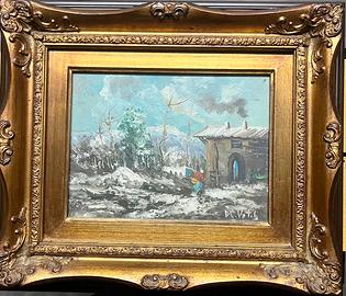 Quadro con cornice dorata