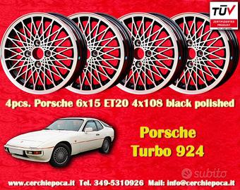 4 pz. cerchi Porsche 924 6x15 ET20 924 924S black