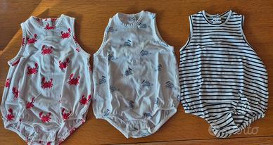 Set tutine in cotone senza maniche, 6 mesi