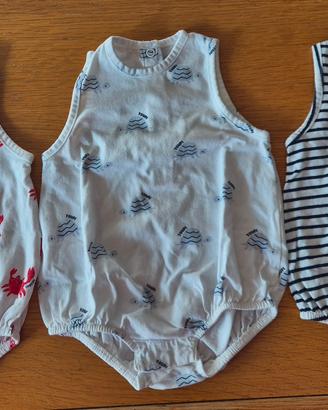Set tutine in cotone senza maniche, 6 mesi