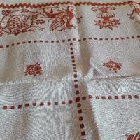 Tovaglia-tovaglioli in lino stampa a mano