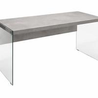 Scrivania  Piano effetto cemento e vetro