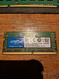 Banco Ram Sodimm Crucial DDR4-2400 da 4GB