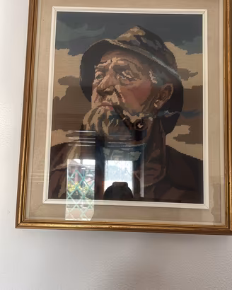 Quadro vintage “il vecchio marinaio” - a ricamo