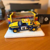 Burago Fiat 124 Abarth Rally n.40 Blue Yellow 1972