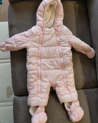 Tutina neve rosa neonata taglia 3-6 mesi Blukids