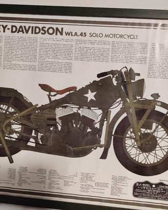 Poster Harley Davidson in cornice 