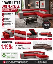 DIVANO LETTO CON PENISOLA