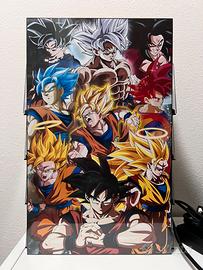 Quadro legno Dragon Ball - Trasformazioni di Goku.