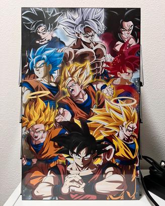 Quadro legno Dragon Ball - Trasformazioni di Goku.