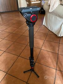 Manfrotto monopiede video xpro+ base fuida e testa