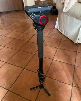 Manfrotto monopiede video xpro+ base fuida e testa