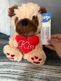 Peluche cane con cuore Kiss Hapyo nuovo