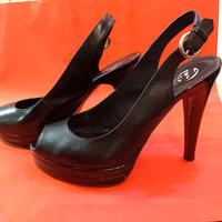 Sandali eleganti tacco 12, vera pelle. Misura 38.