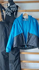 Completo giacca e pantalone sci e guanti