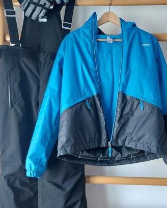 Completo giacca e pantalone sci e guanti