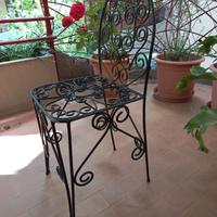 4 sedie in ferro battuto