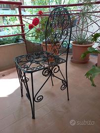 4 sedie in ferro battuto