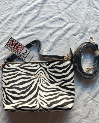 borsa in pelle Saint Barth zebrata con tracolla