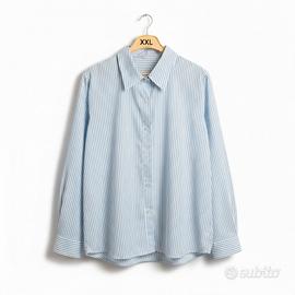 Camicia a righe bianche e azzurre - XXL
