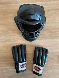 Set Casco e Guanti MMA, Krav, Muay Thai,