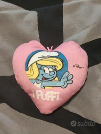 cuore di peluche Puffi rosa