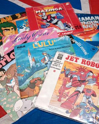 45 giri dischi cartoni animati vintage anni 80