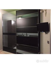 Armadio poliform specchiato in legno