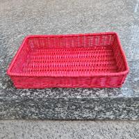 Cassetta in vimini rossa