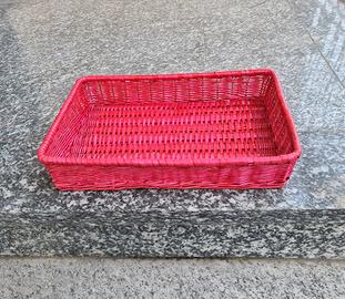 Cassetta in vimini rossa