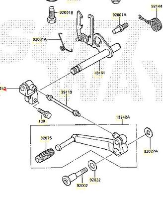 Biella rinvio pedale cambio Kawasaki GPZ R 600 132