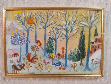 LETIZIA SPAGNOLI (1910-2010) Olio su tav. 1974