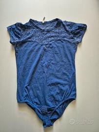 Body donna blu con pizzo elegante tg XL Zara 