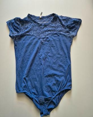 Body donna blu con pizzo elegante tg XL Zara 