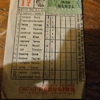 Tagliando schedina Totocalcio 1954