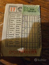 Tagliando schedina Totocalcio 1954