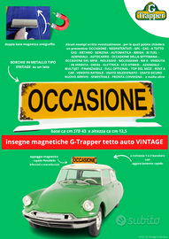 Cartello magnetico tetto auto tipo vintage bifacci